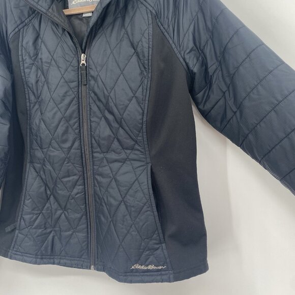 Eddie Bauer Women's Size L Black Quilted Full Zip Lightweight Pockets Jacket - Picture 7 of 10
